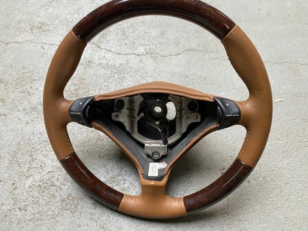 3 spaaks stuur Porsche 996 Beige met  wortelnotenhout 