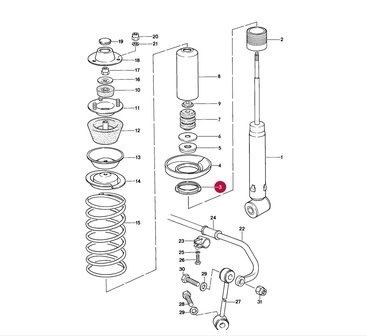 NOS 928 Verstelmoer schokbreker Bilstein &gt;1980