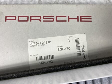 Interieur filter boxster / 996 /997