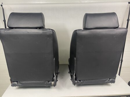 911 S &amp; Carrera RS  Recaro  1970-1973 stoelenset (L&amp;R) gerestaureerd zwart leder (alleen Afhalen)