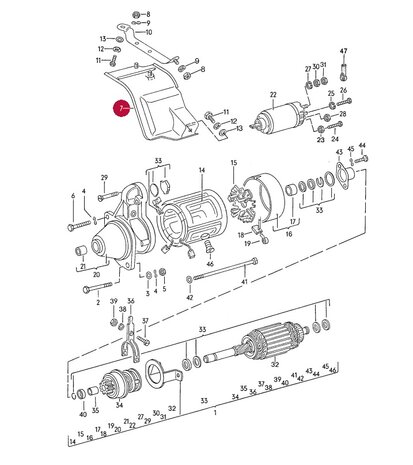924 beschermblik startmotor