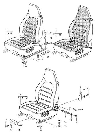 911 Comfort stoelenset L  & R zwart leder (Alleen afhalen)